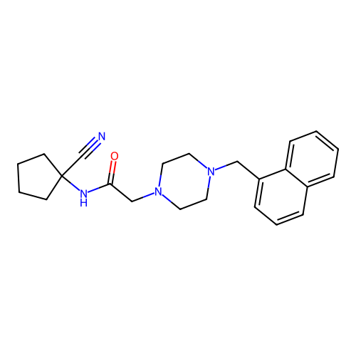 N-(1-cyanocyclopentyl)-2-[4-(naphthalen-1-ylmethyl)piperazin-1-yl]acetamide structure