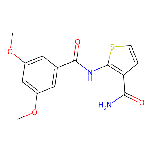 2-(3,5-Dimethoxybenzamido)thiophene-3-carboxamide structure
