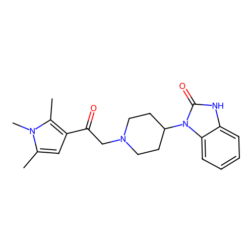 1-[1-[2-Oxo-2-(1,2,5-trimethyl-3-pyrrolyl)ethyl]-4-piperidinyl]-1H-benzo[d]imidazol-2(3H)-one structure