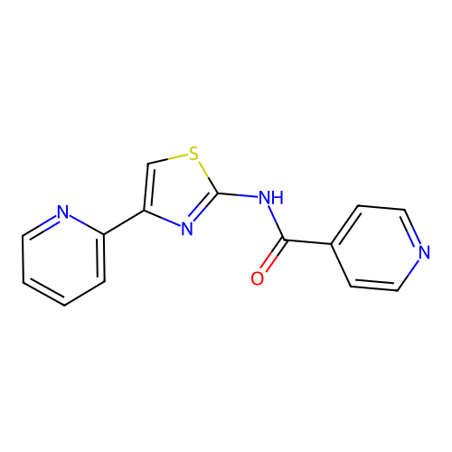 N-[4-(pyridin-2-yl)-1,3-thiazol-2-yl]pyridine-4-carboxamide structure