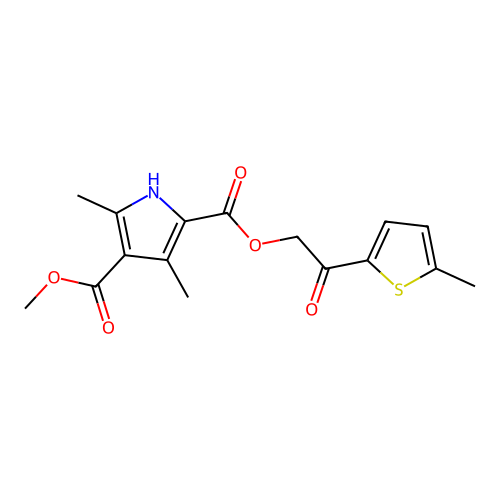4-O-methyl 2-O-[2-(5-methylthiophen-2-yl)-2-oxoethyl] 3,5-dimethyl-1H-pyrrole-2,4-dicarboxylate structure