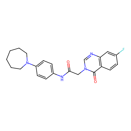 7-Fluoro-N-[4-(hexahydro-1H-azepin-1-yl)phenyl]-4-oxo-3(4H)-quinazolineacetamide structure