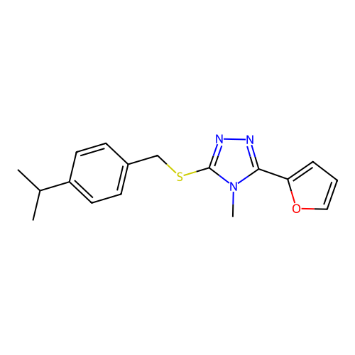 5-(2-Furyl)-4-methyl-3-{[4-(methylethyl)phenyl]methylthio}-1,2,4-triazole structure
