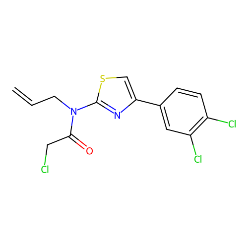 2-chloro-N-[4-(3,4-dichlorophenyl)-1,3-thiazol-2-yl]-N-(prop-2-en-1-yl)acetamide structure
