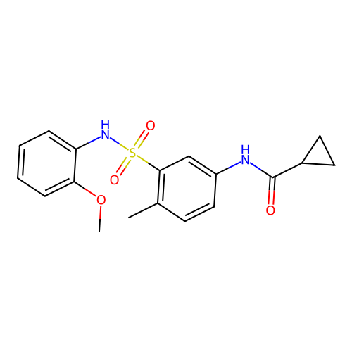 N-{3-[(2-methoxyphenyl)sulfamoyl]-4-methylphenyl}cyclopropanecarboxamide structure