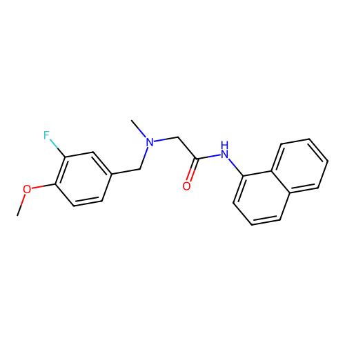 2-[(3-fluoro-4-methoxyphenyl)methyl-methylamino]-N-naphthalen-1-ylacetamide structure