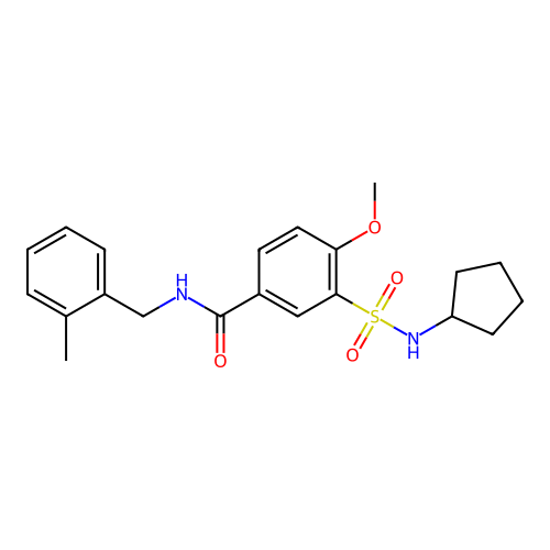 3-(cyclopentylsulfamoyl)-4-methoxy-N-[(2-methylphenyl)methyl]benzamide structure