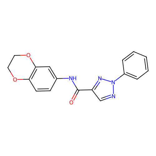 N-(2,3-dihydro-1,4-benzodioxin-6-yl)-2-phenyltriazole-4-carboxamide structure
