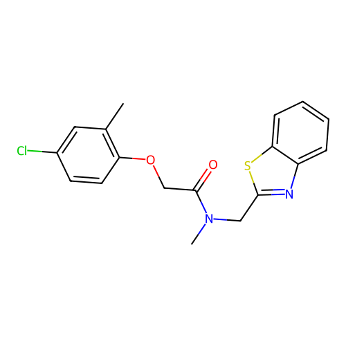 N-(benzothiazol-2-ylmethyl)-2-(4-chloro-2-methylphenoxy)-N-methylacetamide structure