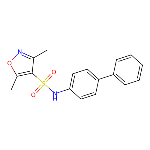 [(3,5-Dimethylisoxazol-4-yl)sulfonyl](4-phenylphenyl)amine structure