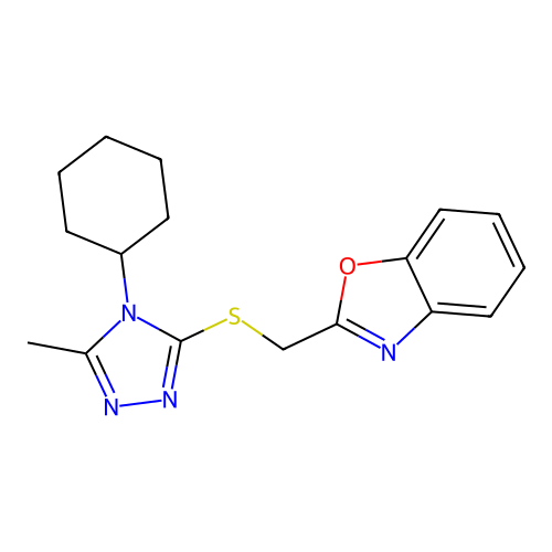 5-(Benzoxazol-2-ylmethylthio)-4-cyclohexyl-3-methyl-1,2,4-triazole structure