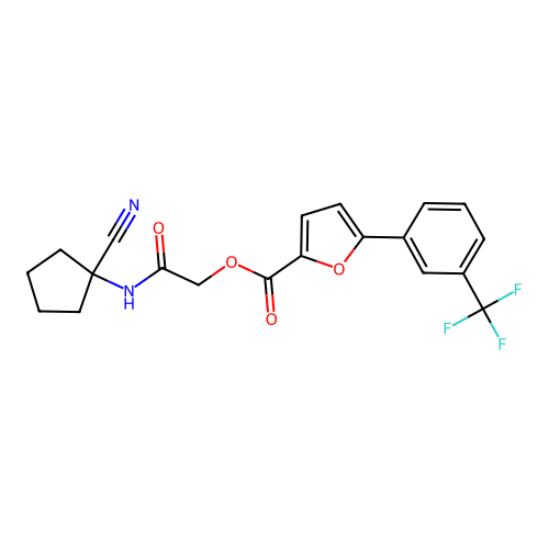 [(1-CYANOCYCLOPENTYL)CARBAMOYL]METHYL 5-[3-(TRIFLUOROMETHYL)PHENYL]FURAN-2-CARBOXYLATE structure