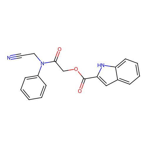 [(cyanomethyl)(phenyl)carbamoyl]methyl 1H-indole-2-carboxylate structure