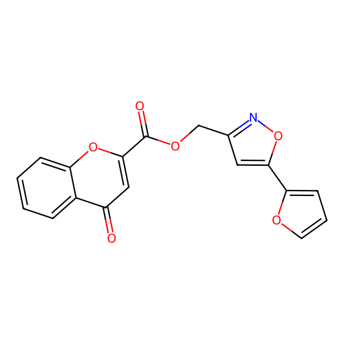 [5-(Furan-2-yl)-1,2-oxazol-3-yl]methyl 4-oxochromene-2-carboxylate structure