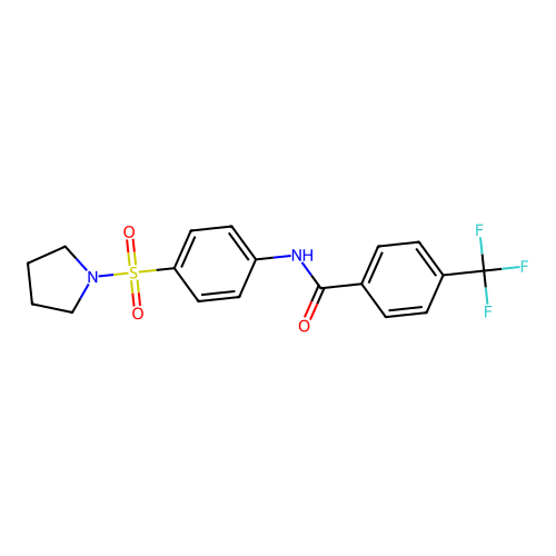 N-[4-(pyrrolidine-1-sulfonyl)phenyl]-4-(trifluoromethyl)benzamide structure