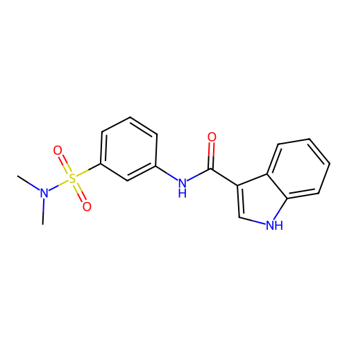 N-[3-(dimethylsulfamoyl)phenyl]-1H-indole-3-carboxamide structure