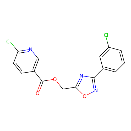 [3-(3-Chlorophenyl)-1,2,4-oxadiazol-5-yl]methyl 6-chloropyridine-3-carboxylate structure