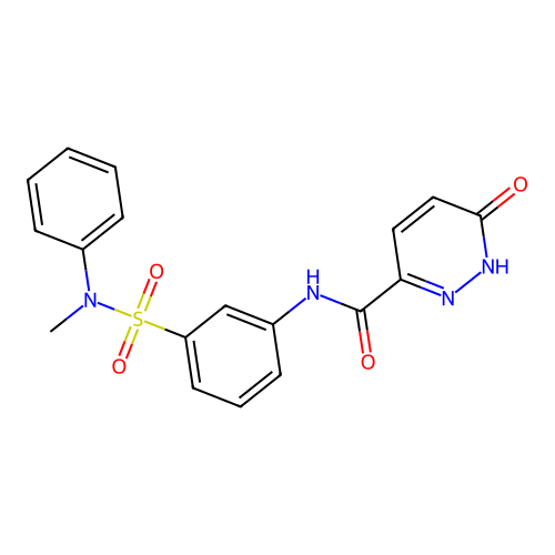 N-[3-[methyl(phenyl)sulfamoyl]phenyl]-6-oxo-1H-pyridazine-3-carboxamide structure