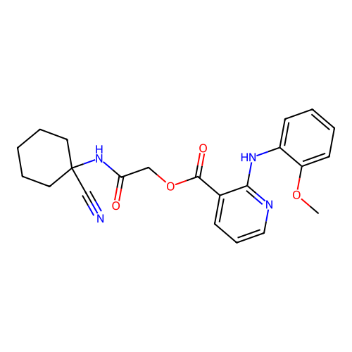 [(1-cyanocyclohexyl)carbamoyl]methyl 2-[(2-methoxyphenyl)amino]pyridine-3-carboxylate structure