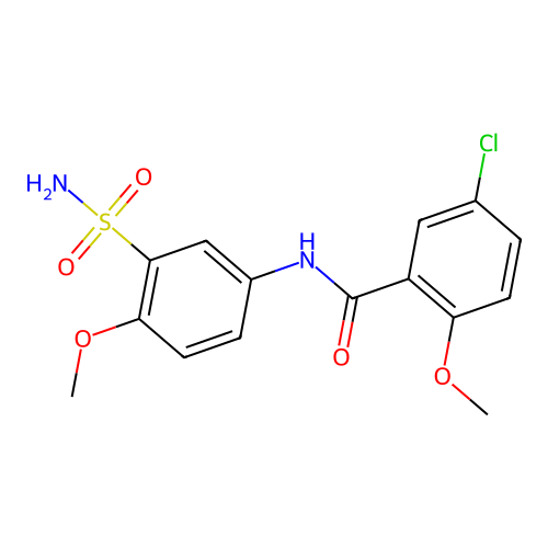 5-chloro-2-methoxy-N-(4-methoxy-3-sulfamoylphenyl)benzamide structure