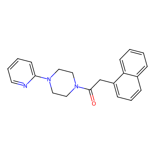 2-Naphthyl-1-(4-(2-pyridyl)piperazinyl)ethan-1-one structure