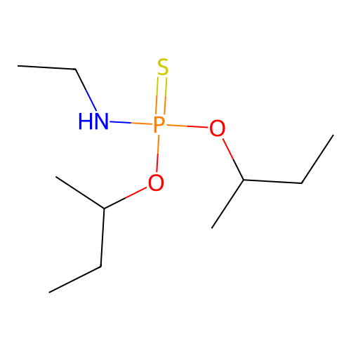 N-di(butan-2-yloxy)phosphinothioylethanamine structure