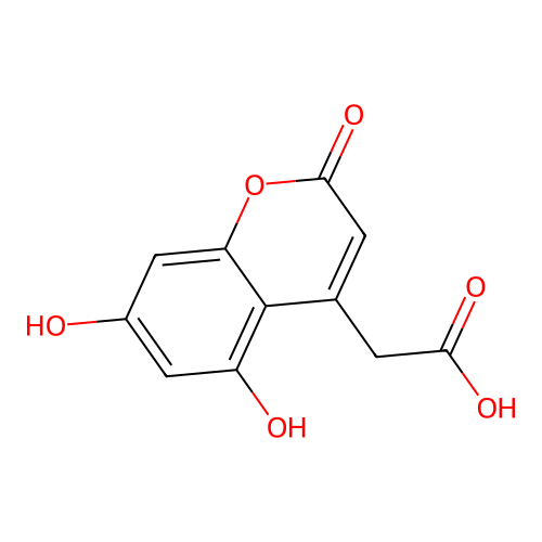 2-(5,7-dihydroxy-2-oxo-2H-chromen-4-yl)acetic acid structure