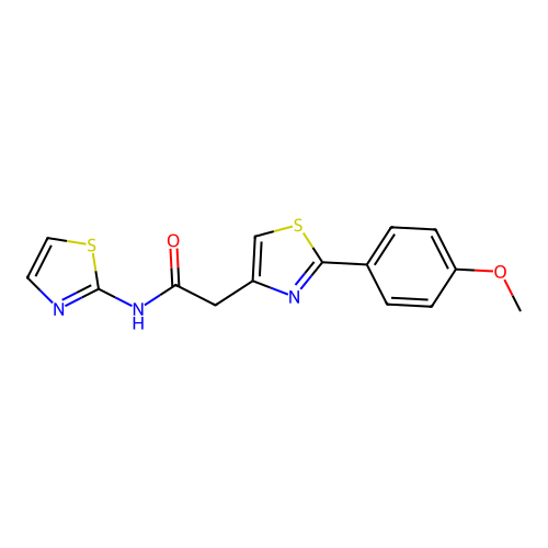 2-[2-(4-methoxyphenyl)-1,3-thiazol-4-yl]-N-(1,3-thiazol-2-yl)acetamide structure