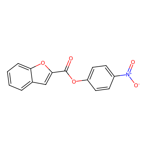 2-Benzofurancarboxylic acid, 4-nitrophenyl ester structure