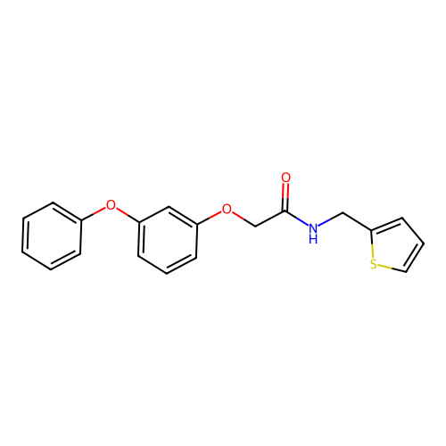 2-(3-phenoxyphenoxy)-N-[(thiophen-2-yl)methyl]acetamide structure