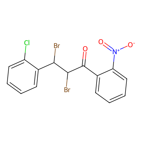 2,3-Dibromo-3-(2-chlorophenyl)-1-(2-nitrophenyl)propan-1-one structure