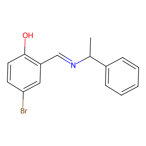 4-bromo-2-{(E)-[(1-phenylethyl)imino]methyl}phenol structure