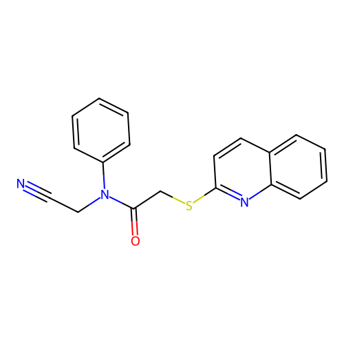 N-(cyanomethyl)-N-phenyl-2-(quinolin-2-ylsulfanyl)acetamide structure