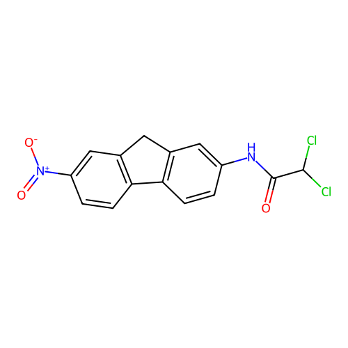 2,2-dichloro-N-(7-nitro-9H-fluoren-2-yl)acetamide structure