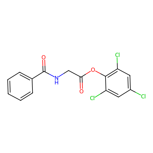 2,4,6-Trichlorophenyl (benzoylamino)acetate structure