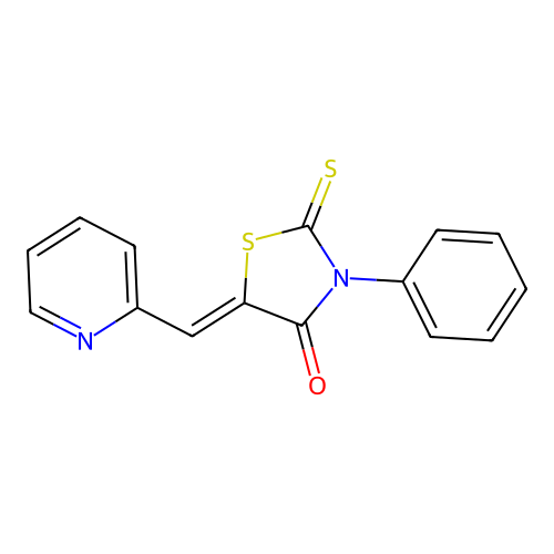 3-Phenyl-5-(pyridin-2-ylmethylidene)-2-sulfanylidene-1,3-thiazolidin-4-one structure