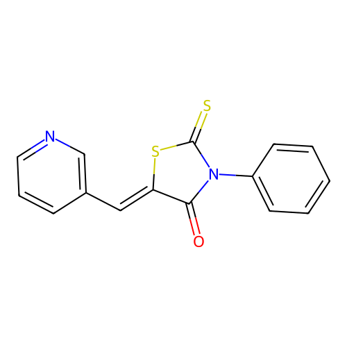 3-Phenyl-5-(pyridin-3-ylmethylidene)-2-sulfanylidene-1,3-thiazolidin-4-one structure