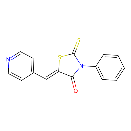 3-Phenyl-5-(pyridin-4-ylmethylidene)-2-sulfanylidene-1,3-thiazolidin-4-one structure