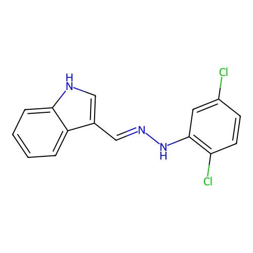 2,5-dichloro-N-(1H-indol-3-ylmethylideneamino)aniline structure