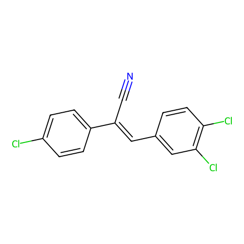 2-(4-Chlorophenyl)-3-(3,4-dichlorophenyl)prop-2-enenitrile structure