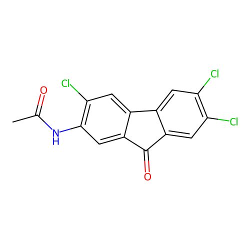 N-(3,6,7-trichloro-9-oxofluoren-2-yl)acetamide structure