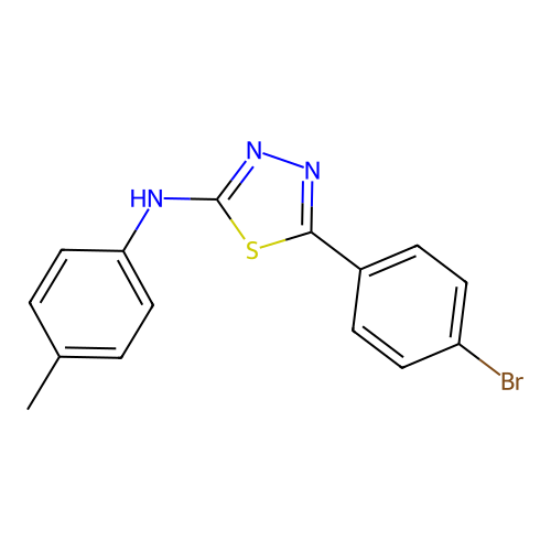 1,3,4-Thiadiazol-2-amine, 5-(4-bromophenyl)-N-(4-methylphenyl)- structure