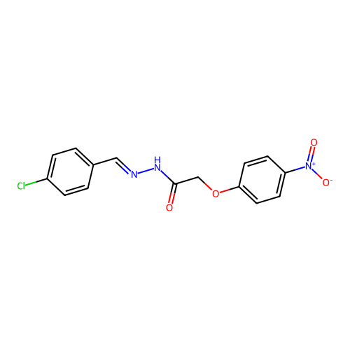 N-[(4-chlorophenyl)methylideneamino]-2-(4-nitrophenoxy)acetamide structure