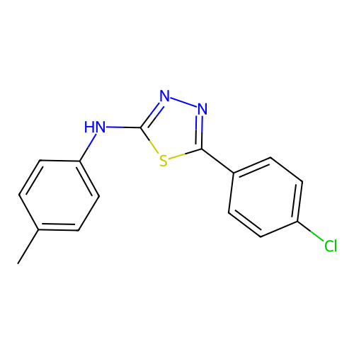 1,3,4-Thiadiazol-2-amine, 5-(4-chlorophenyl)-N-(4-methylphenyl)- structure