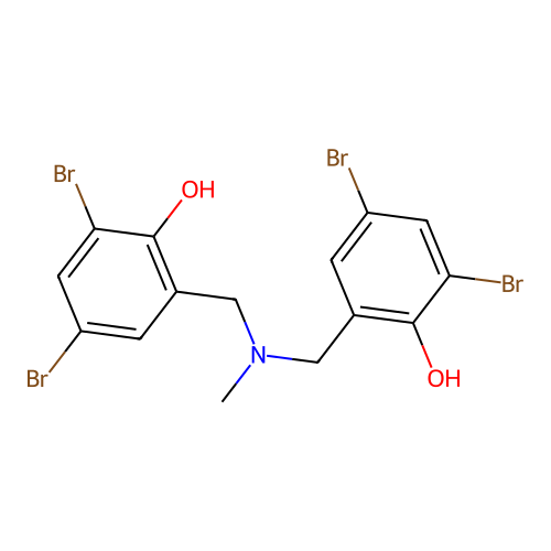 2,2'-[(Methylazanediyl)bis(methylene)]bis(4,6-dibromophenol) structure