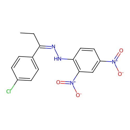 N-[(Z)-1-(4-chlorophenyl)propylideneamino]-2,4-dinitroaniline structure