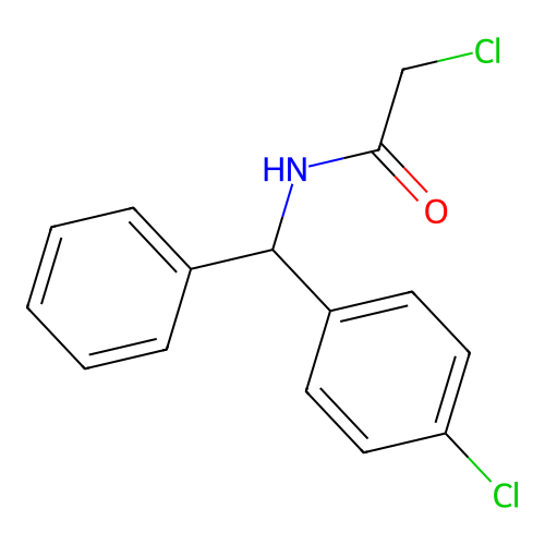 2-chloro-N-[(4-chlorophenyl)(phenyl)methyl]acetamide structure