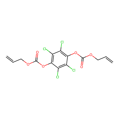 Diprop-2-en-1-yl 2,3,5,6-tetrachlorobenzene-1,4-diyl biscarbonate structure