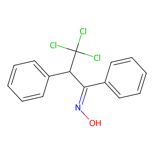 (NE)-N-(3,3,3-trichloro-1,2-diphenyl-propylidene)hydroxylamine structure