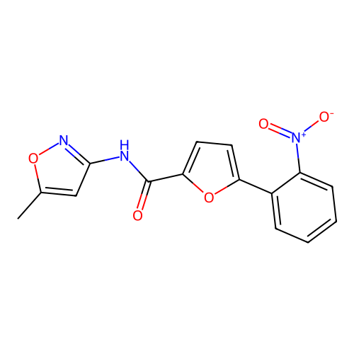 N-(5-methyl-1,2-oxazol-3-yl)-5-(2-nitrophenyl)furan-2-carboxamide structure